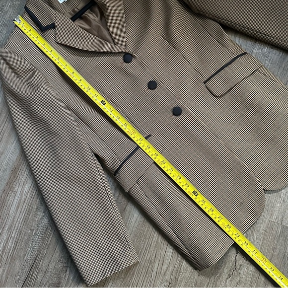 Emily Designs Brown Houndstooth Blazer with Black Trim size 10 - Picture 11 of 13